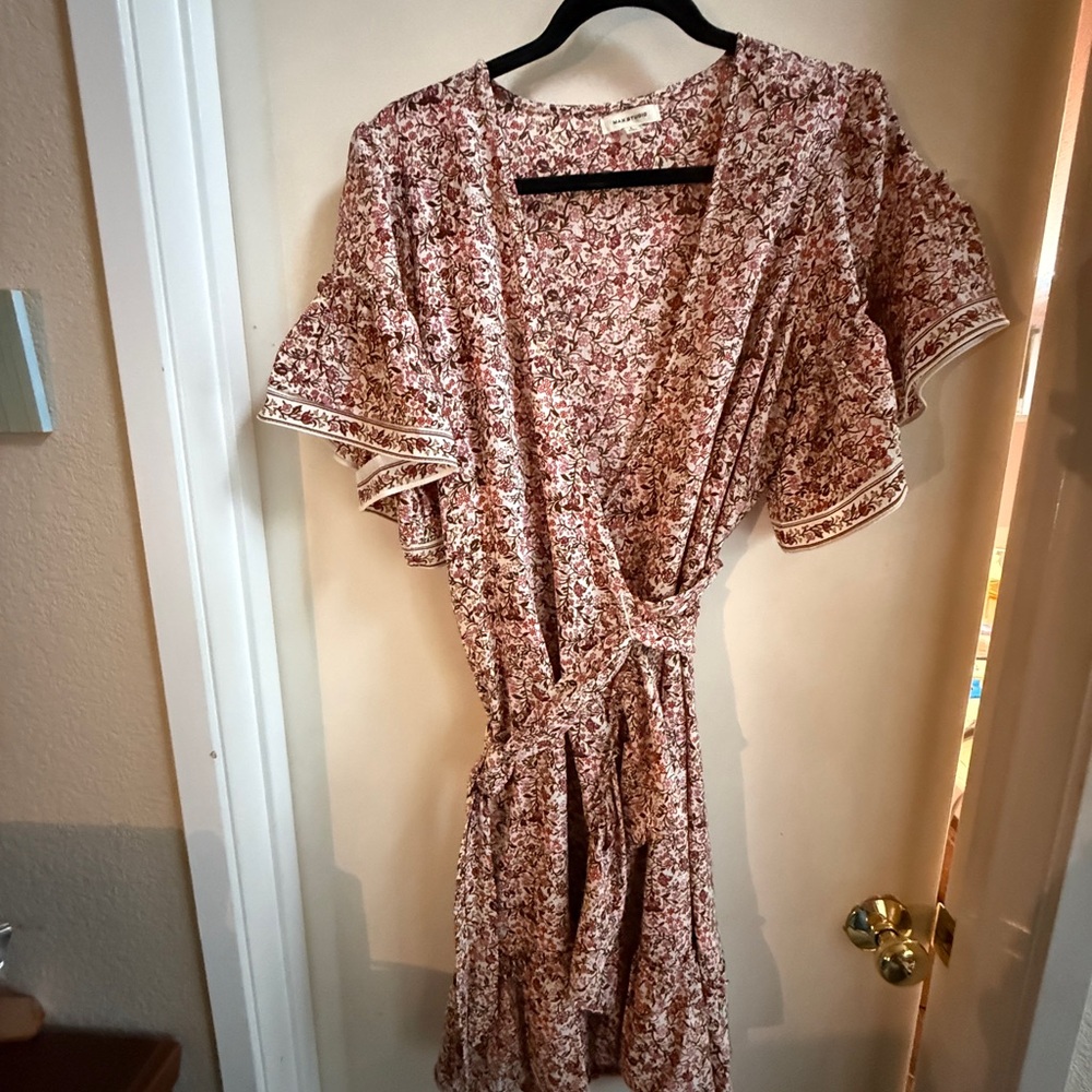 Max Studio Pink Floral Midi Dress